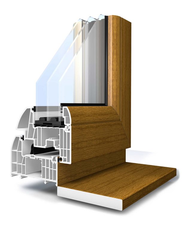 Fensterprofile in unterschiedlichen Farben